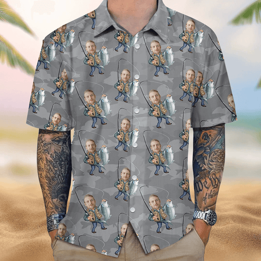 Upload Photo Personalized Fishing Lover 3D Hawaiian Shirt